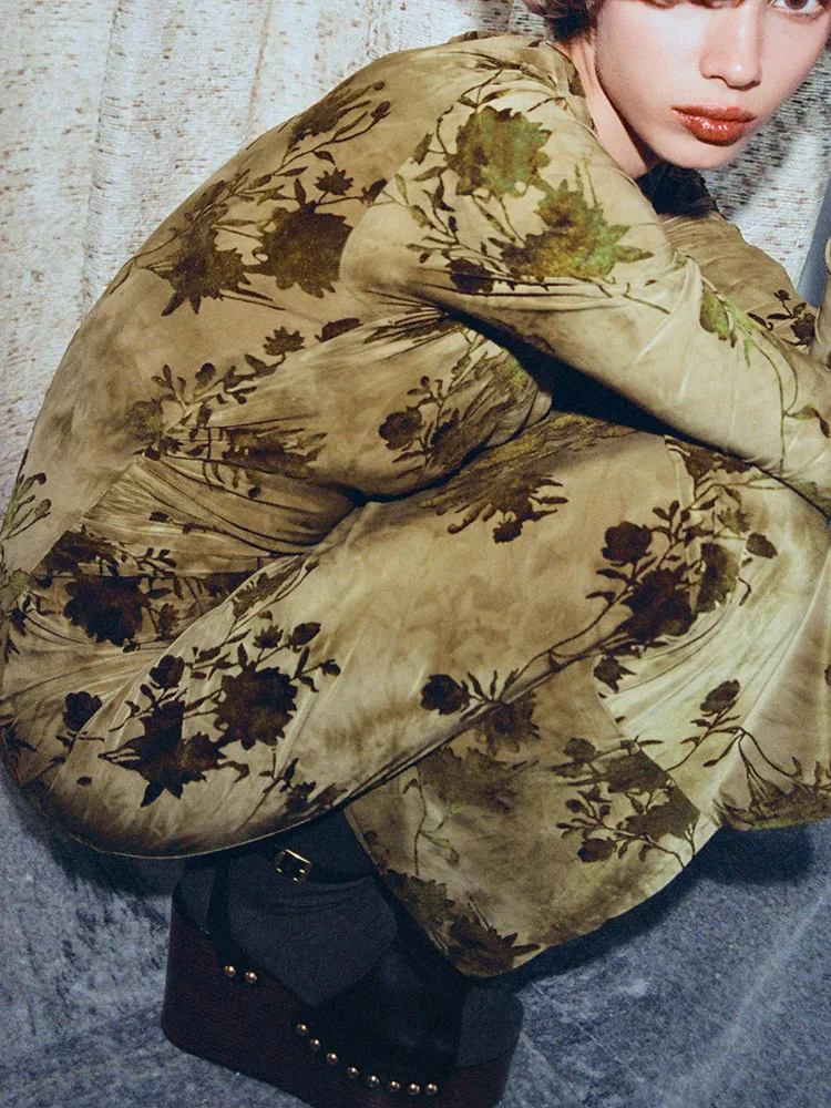Faionable minceur confortable velours Dr nouveauté automne saison femmes vêtements Ele robe plissée à la mode Sle