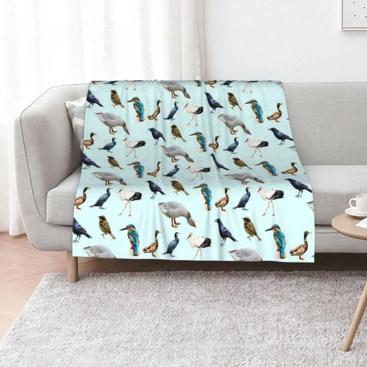 

Bird collection Throw Blanket Hairy Decorative Sofas Hair For Decorative Sofa Blankets