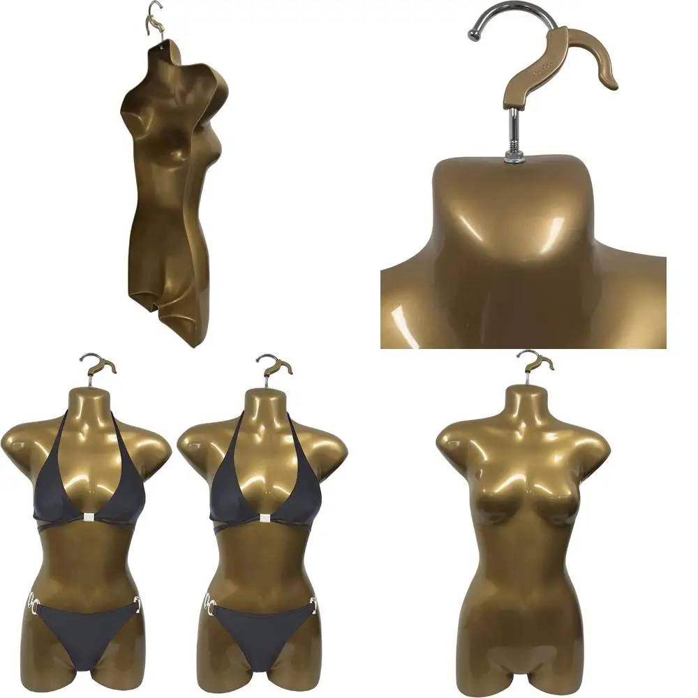 

Набор из 2-х женских манекенов, размер S-M, золотистые, для демонстрации футболок, витрин и дизайнерской фотосъемки