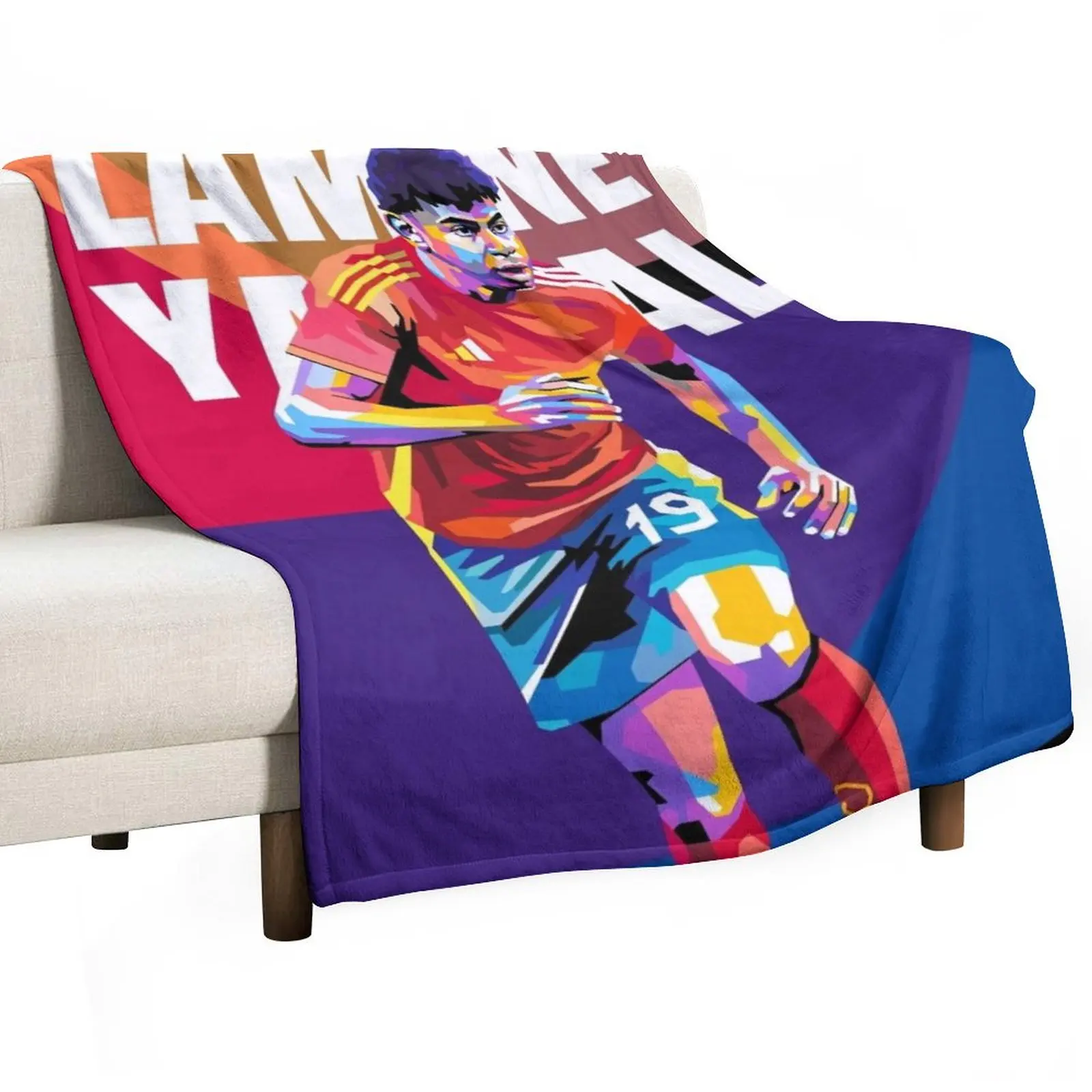 Lamine Yamal in WPAP Pop Art Throw Blanket Soft Beds Large Furrys sofa bed Comforter Luxury Throw Blankets