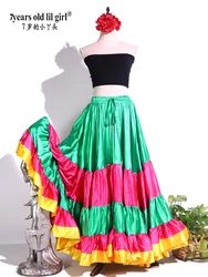 20Yard 4 Tiered 720 Degree Satin Skirt Belly Dance GYPSY Rock Tribal Flamenco 9EX47