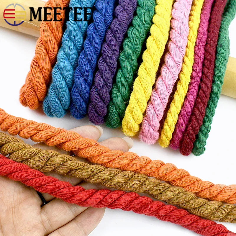 

5Meters Meetee 5-20mm 3 Shares Twisted Cotton Cords Backpack Braided Rope Curtain Luggage Decor Ropes DIY Sewing Accessories