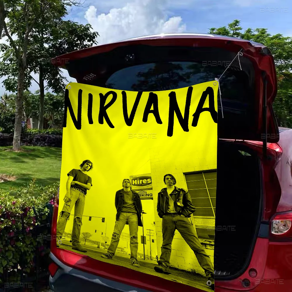 Band Hot N-Nirvana Banner Art Printing bandiera da parete giapponese Anime Wall Hanging Home Decor