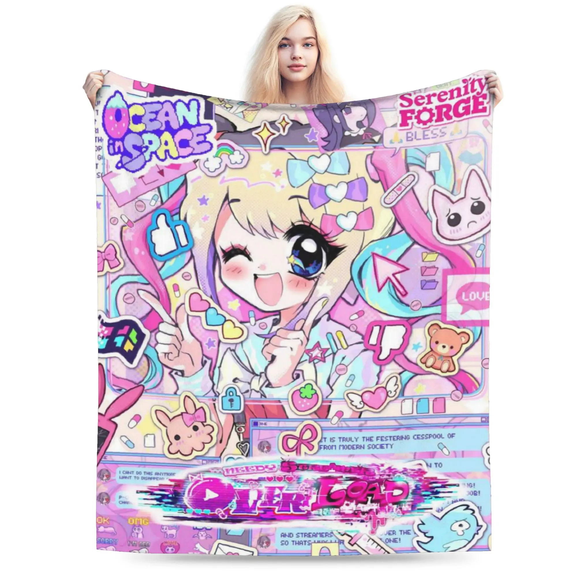 Needy Girl Streamer Overload Blanket Flannel  Comfortable Soft Throw Blankets for Bed Rug Piece