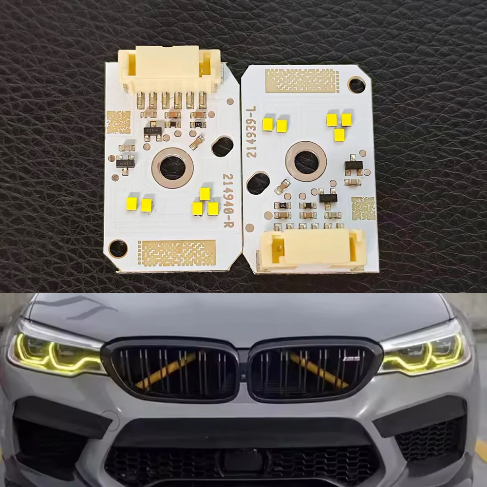 

2PCS For BMW 5 Series G30 G38 2018-2020 car High headlights DRL chip Ballast LED boards Yellow Direct replacement Bright Yellow