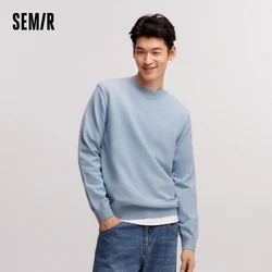 Semir Knitted Sweater Men 2024 Winter New Thermal Antistatic Base Layer Half High Neck Inner Wear Pullover Sweater