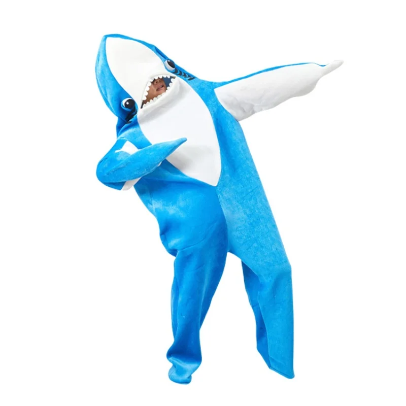 Funny Great White Shark Performance Costume Cartoon Character Costume Head-to-Toe Festival Outfit