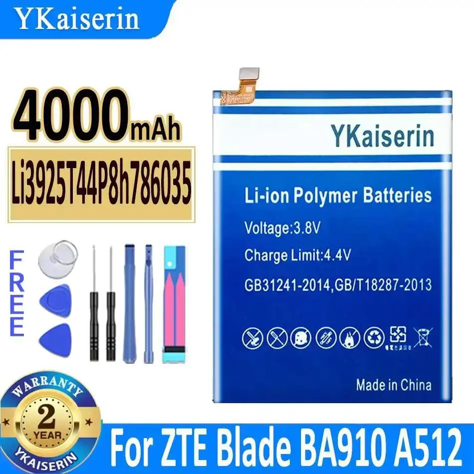 

Аккумулятор мобильного телефона Li3925T44P8h786035 4000 мАч для Zte Blade V8 V7 BV0800 BV0701 A910 A506 A522 V770 V7 Plus BV0721 Z10