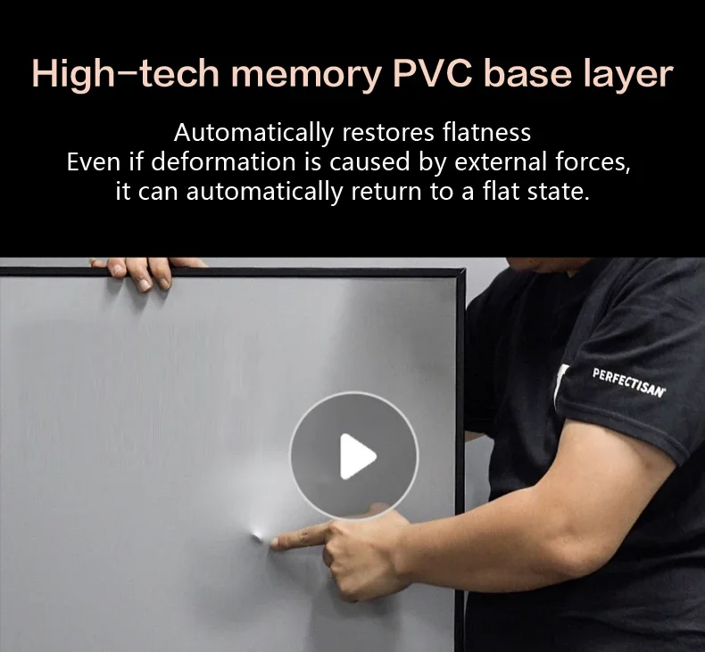 PerfecTisan-Telas de projeção para Home Theater, quadro fino fixo, 4K HD ALR, longo alcance, 120 polegadas