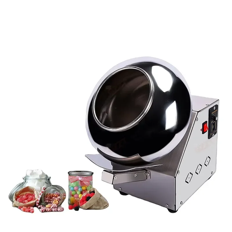 Automatic Rotary Chocolate Coating Machine Commercial Electric Round Nut Sugar Coater Multifunctional Food Processing