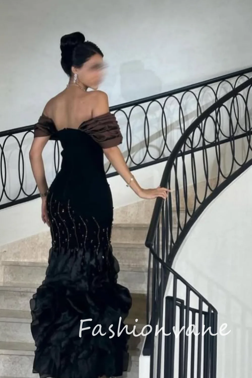 Robe de Bal de Grande Taille à Manches sulfpour Femme, Vêtement de Luxe avec Plumes, Fermeture Éclair au Dos, pour Banquet Spécial, de Soirée, 2023