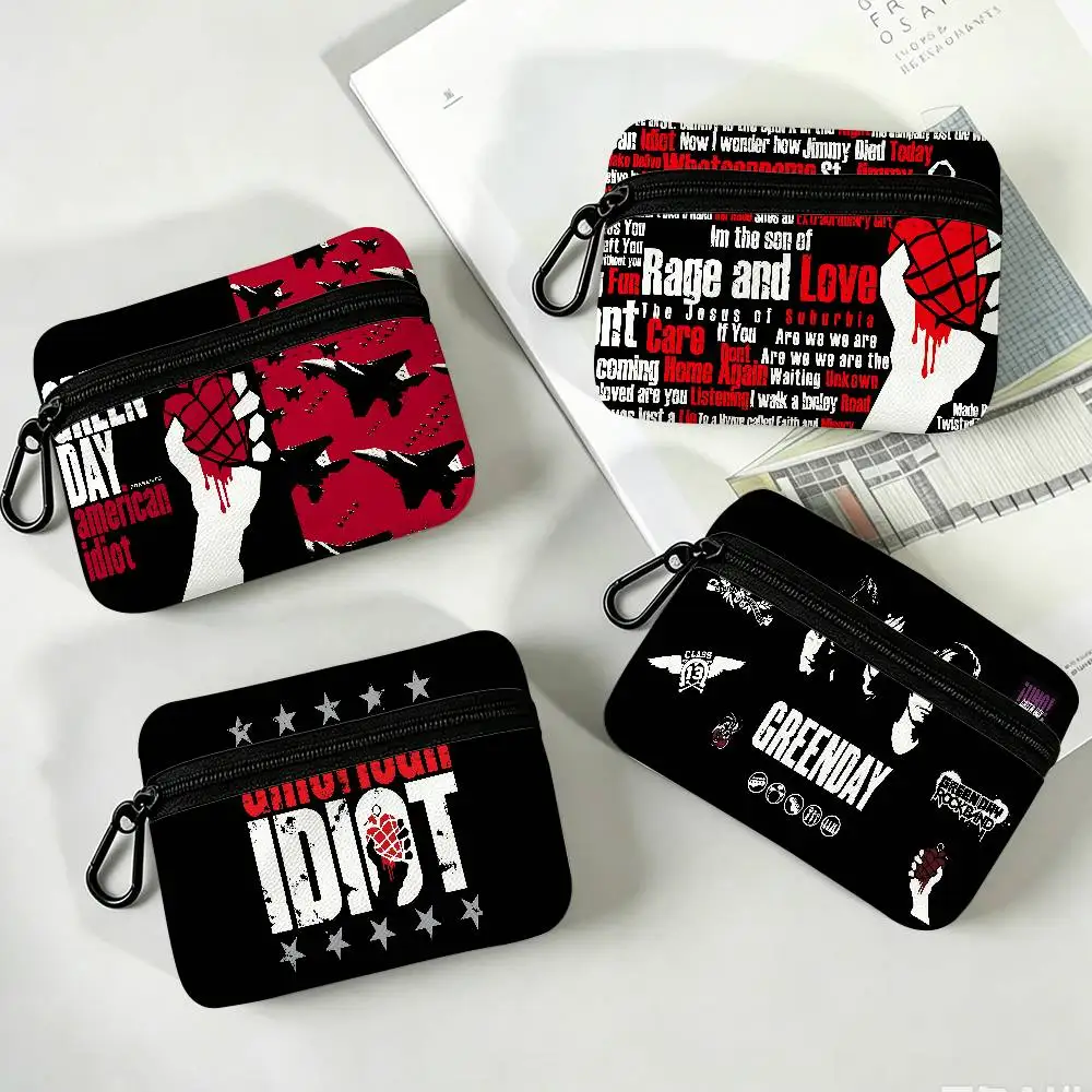 G-Green Day Oxford Fabric Mini Coin Wallet Smooth Zipper Hanging Design Multi-use Small Storage Bag For Travel