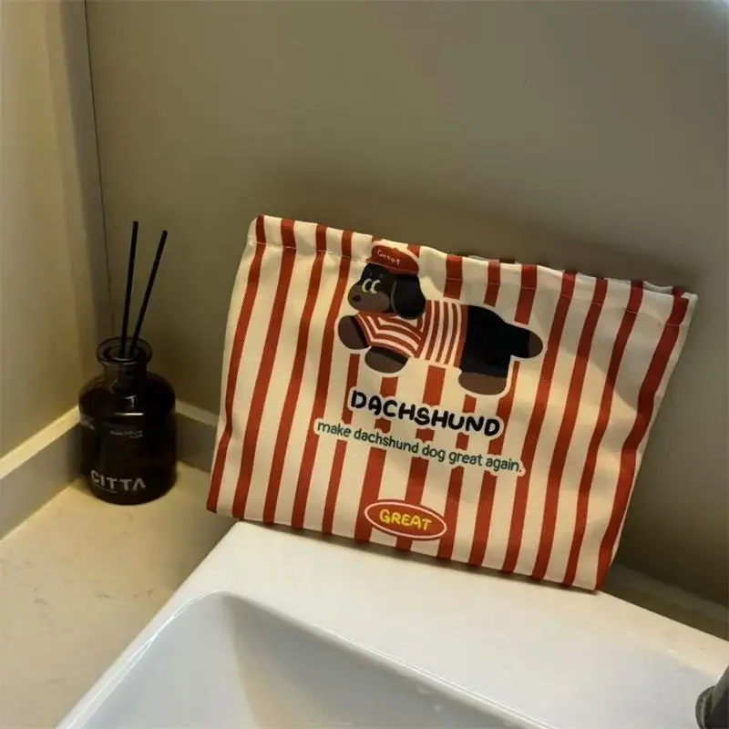 

Милая такса, щенок, собака, косметичка, большая вместительная портативная дорожная сумка для хранения, женский простой клатч, девчачья косметичка, подарок