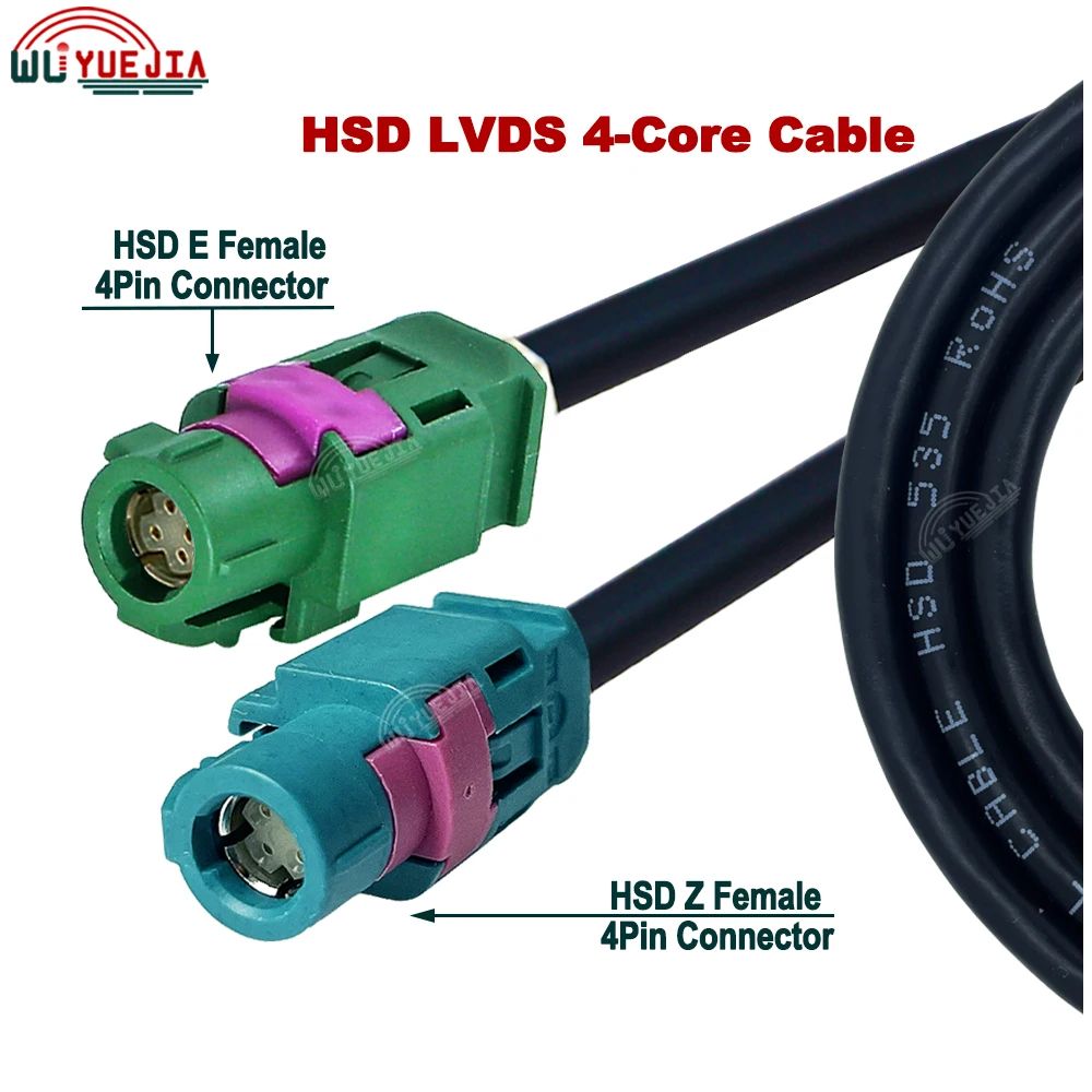 Universal HSD 4 Pin Code Z Male to Green E Female Connector Video Instrument Bridge Wiring High Speed 4-Core Data 535 LVDS Cable