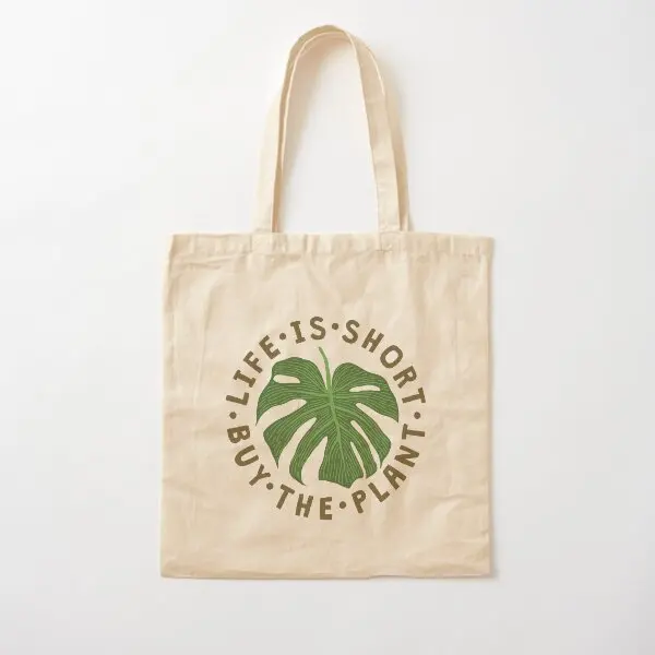 La vida es corta compra la planta algodón Umc bolso de lona bolso Unisex tela señoras Tote comestibles moda impresa Casual