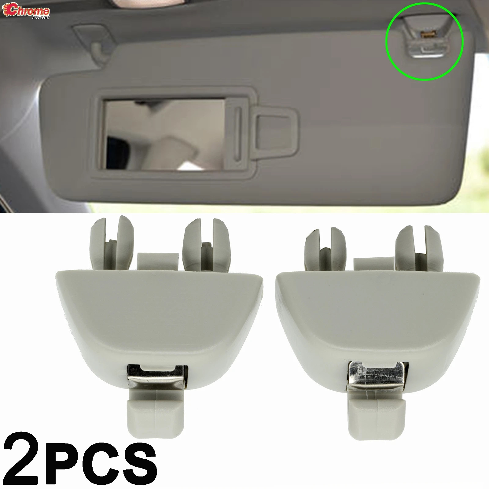 2pcs Inner Sun Visor Hook Clips Bracket for VW Volkswagen Passat Polo Audi A6 C6 2005-2013 Skoda Citigo Rapid Seat MII Buckle