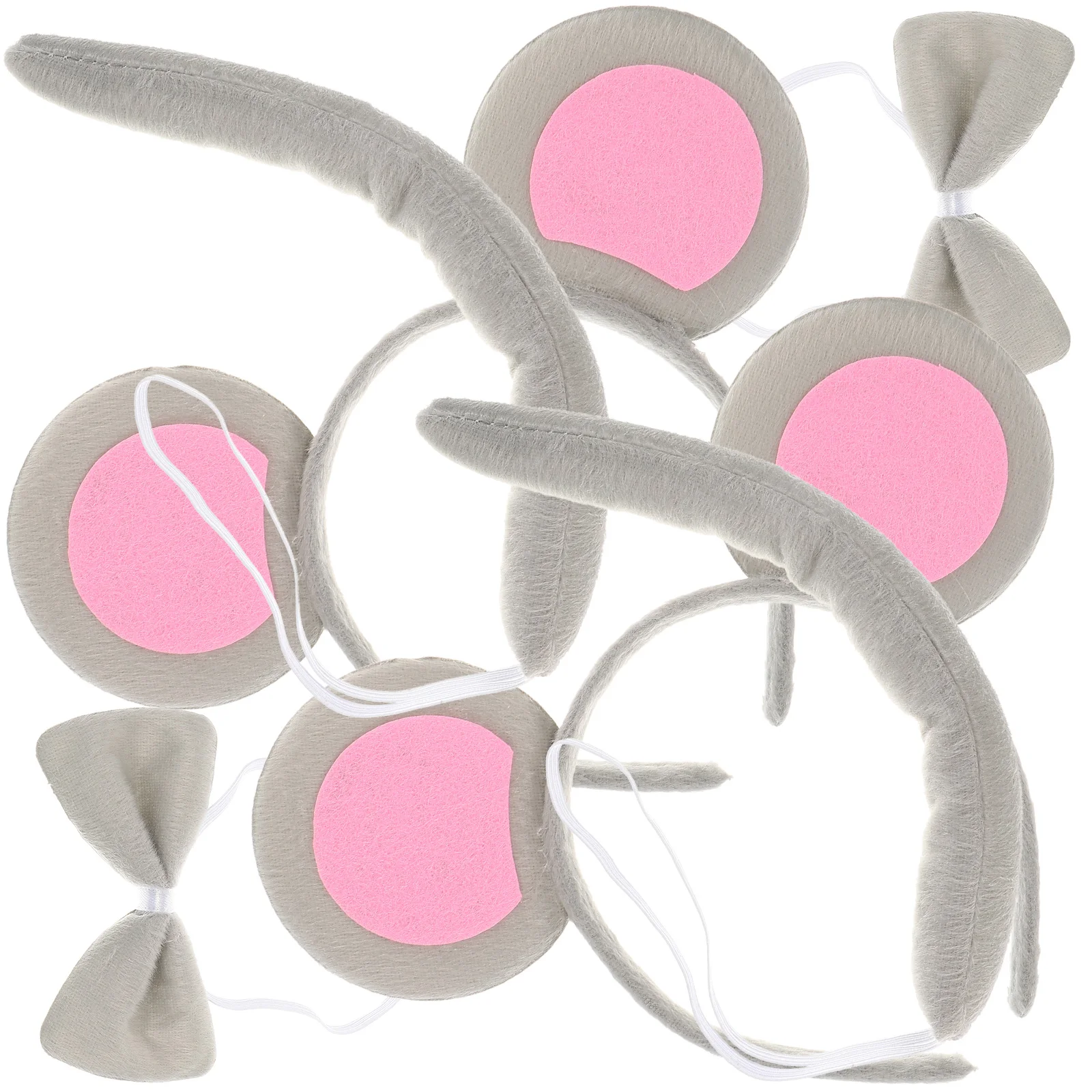 

2 Sets Mouse Ears Headband Rat Costume Realistic Halloween Accessories Girls Boy Child Photo Props Mouse Bow Tie Tail Ear