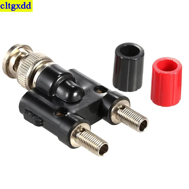 Cltgxdd 1piece BNC to Double 4mm Banana Head Male and Female Coaxial Connector BNC T-Type Three-Way Distributor RF Adapter