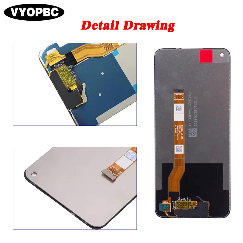 Display For Oppo A76 Full With Frame LCD  CPH2375 Touch Screen Digitizer Assembly Screen Replacement Repair Part 6.56\