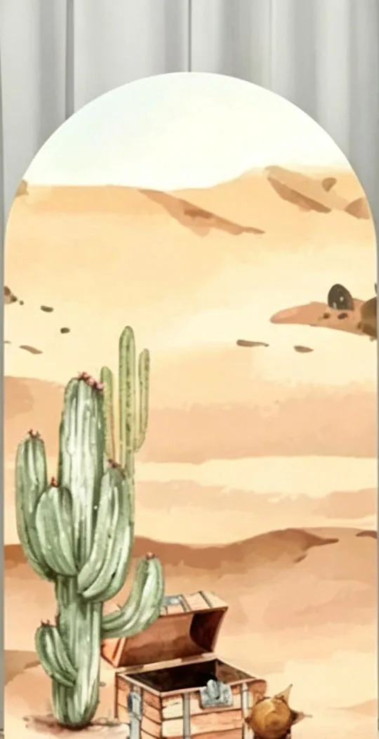 Custom Double-Sided Cowboy First Rodeo Baby Shower Arch Backdrop Cover Cactus Diy Name Age Birthday Party Photography Background