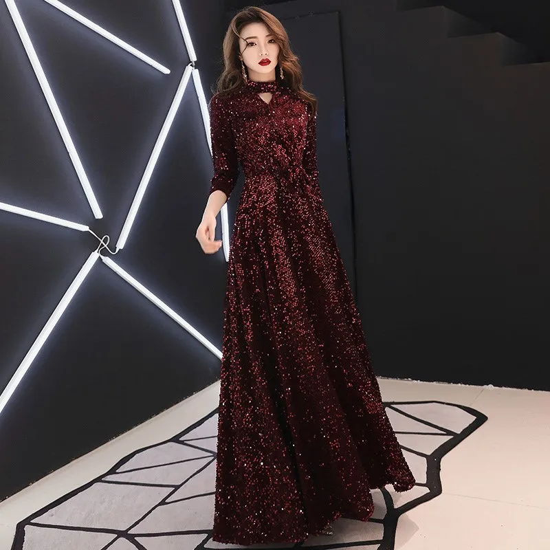 

Banquet temperament high-end light luxury small dignified atmosphere high set host dress