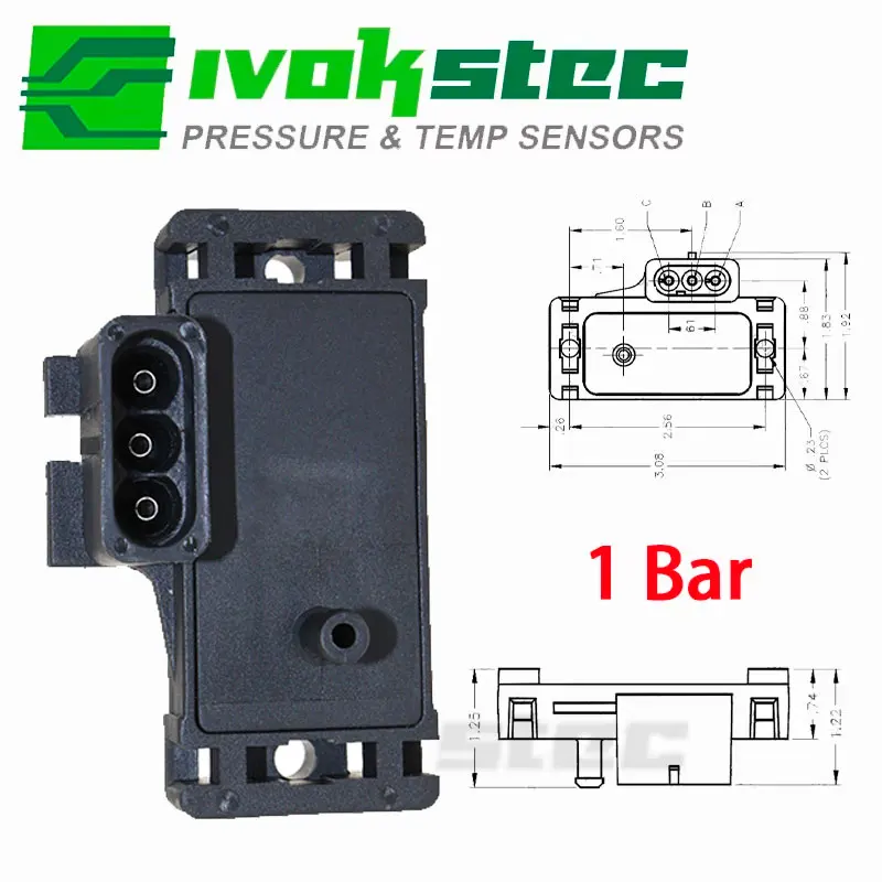 Brand New 1Bar Map Sensor For Opel Ascona Astra F Campo Corsa Kadett Monterey Omega Tigra Vectra 1238788 6238927