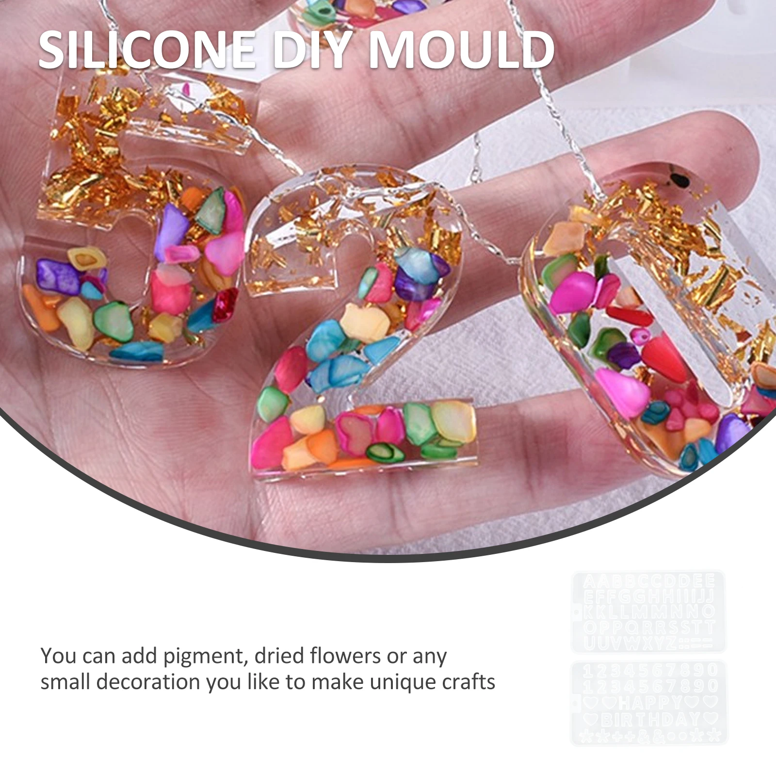 

2pcs Craft Silicone Silicone Diy Tools Mold Number Epoxy Resin Clay Jewelry Making Crafts Diy Mold Tools Reusable