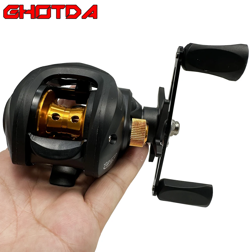 GHOTDA Ultra Light Fishing Reel Baitcasting Wheel with Magnetic Brake System Gear Ratio 7.2:1 Left/Right Handed MaxDrag 8KG