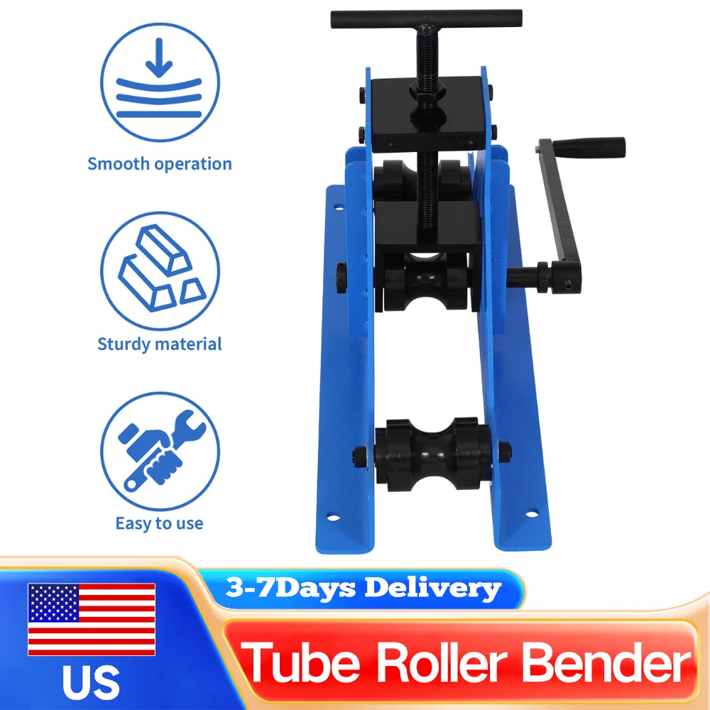 

Tube Roller Bender for Square Round Pipes Manual Metal Tube Bender Machine Heavy Duty Metal Bending Machine for Mild Steel Coppe