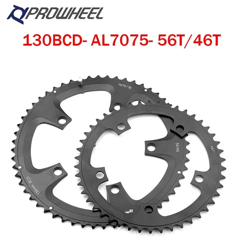 PROWHEEL 130BCD Chainring Aluminum Alloy Narrow Wide Road Bike Chain Wheel 46T 56T Ultralight Cycling Chainwheel