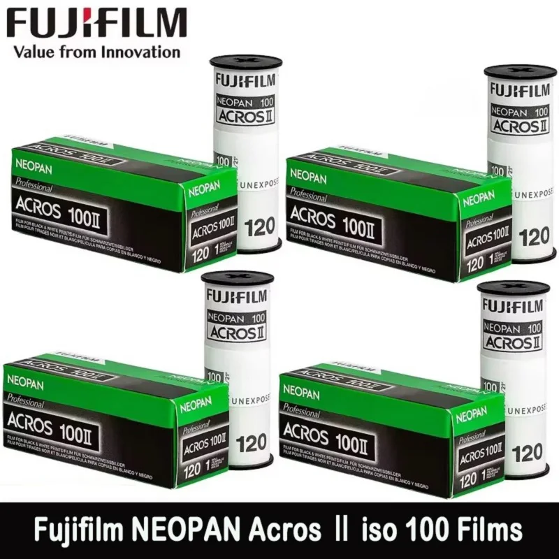 Fujifilm 120 مللي متر فيلم NEOPAN Acros II iso 100 أفلام للمطبوعات المهنية أبيض وأسود 36 ورقة 1-10 لفة لكاميرا فيلم 120