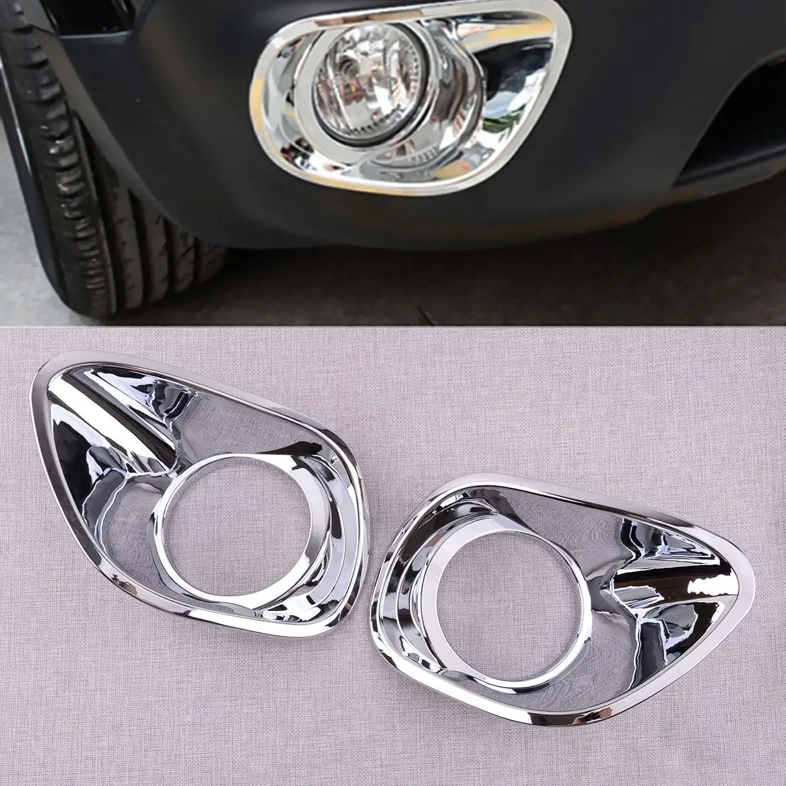 

2 шт., хромированная накладка на переднюю противотуманную фару из АБС-пластика, подходит для Jeep Patriot 2011-2016