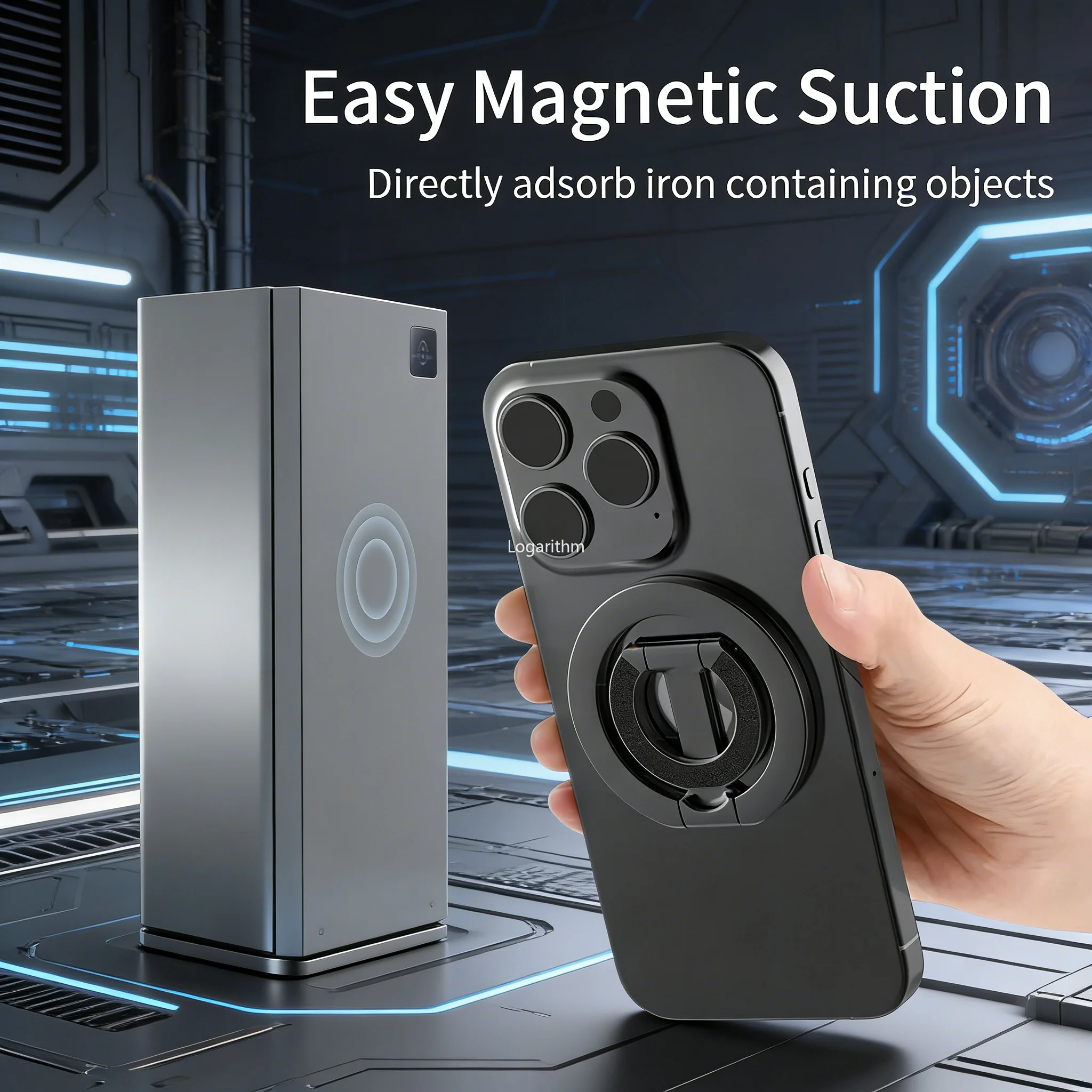 Novo Suporte Magnético para Telefone 360 2026 °   Suporte Dobrável Rotativo com Ímã Forte de Dupla Face para Magsafe iPhone Samsung