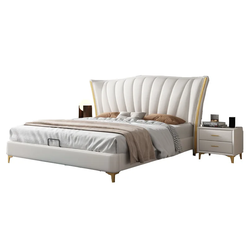 

Italian minimalist light luxury technology cloth bed, technology cloth bed