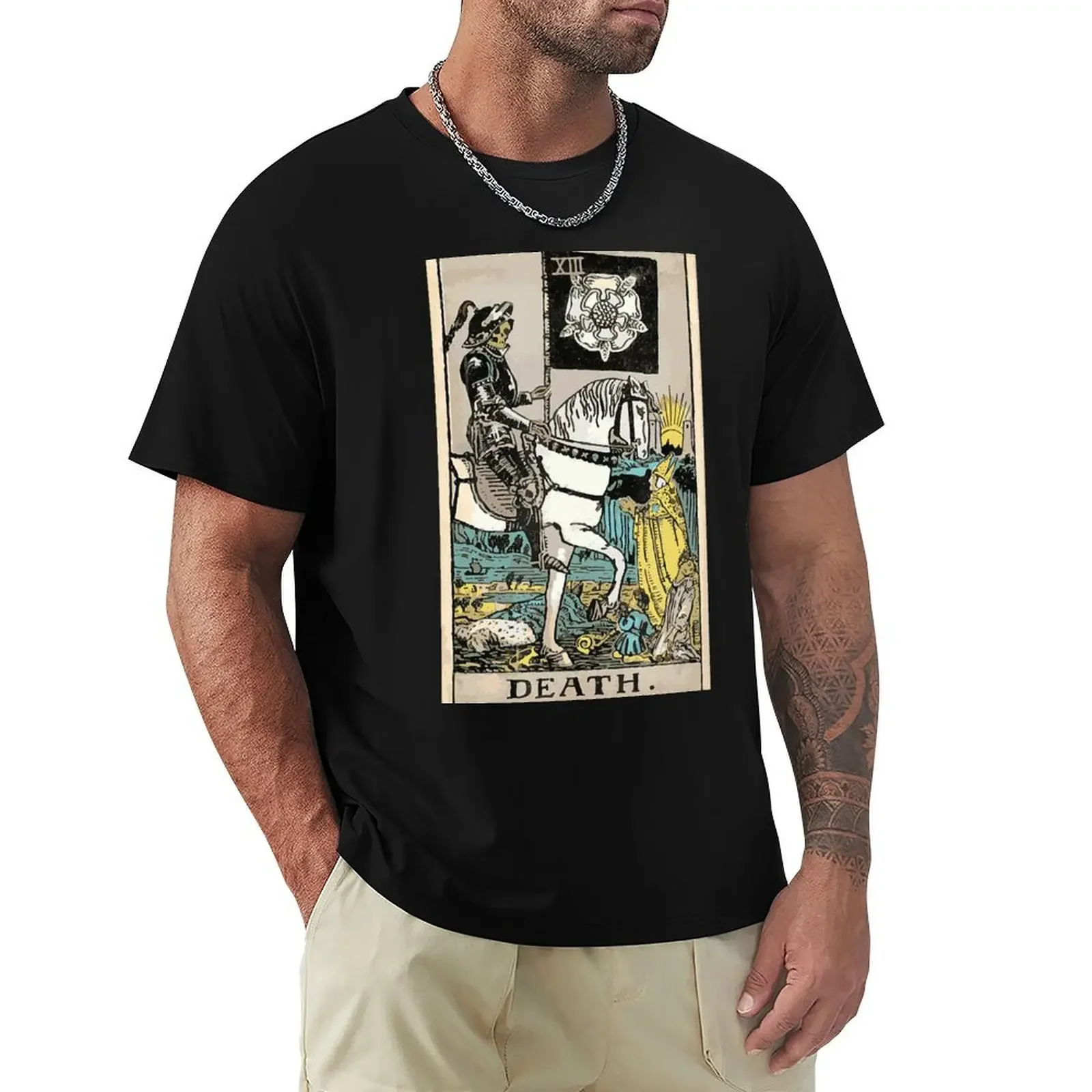 Death Tarot Card XIII T-Shirt hippie clothes oversizeds funny t shirts men