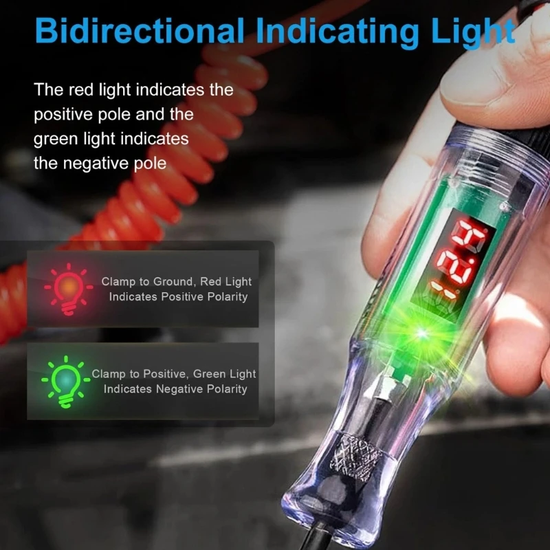 Plastic Insulated Automotive Test Light with LED Screen for Electrical Diagnosis