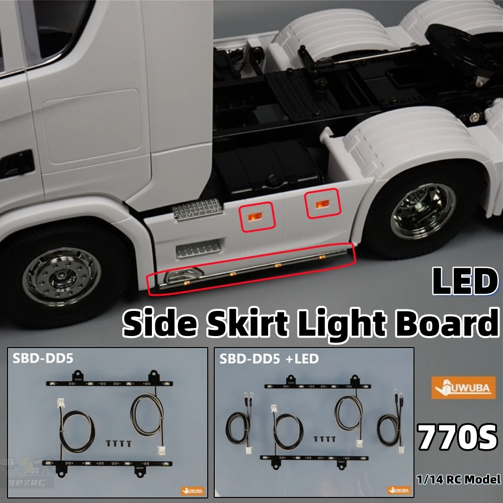 770S 6×4 サイドスカートライトボード装飾ランプ LED SBD-DD5 アップグレード 1/14 タミヤ RC スカニア 770S 6×4 56368 リモートコントロールおもちゃ用