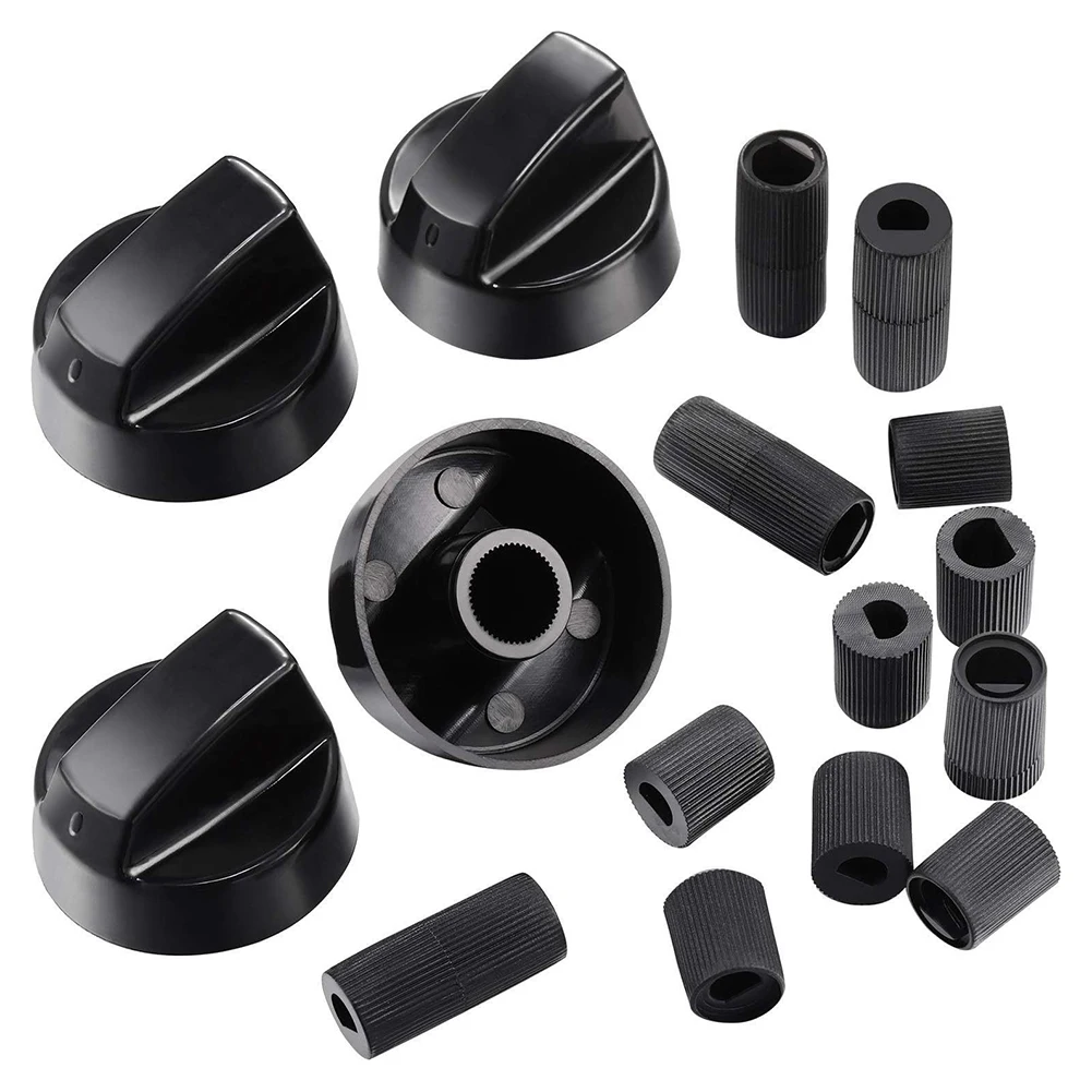 A Complete Replacement Solution Four control knobs paired with twelve adaptable adapters fit various stove models