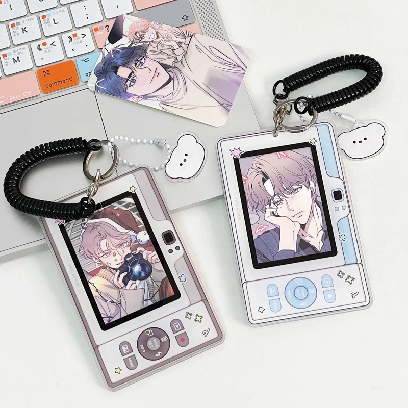 Korean Ins Cute Phone Camera Shape Photo Card Holder 3 Inch Kpop Idol Photo Protective Display Sleeves Pendant Kawaii Stationery