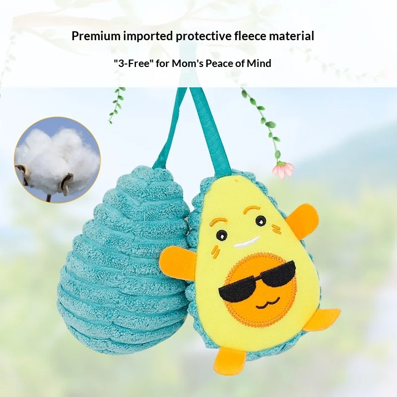 신생아 아기 플러시 유모차 장난감 아기 딸랑이 모빌 만화 아보카도 벨 장난감 교육용 아기 장난감 0-12개월