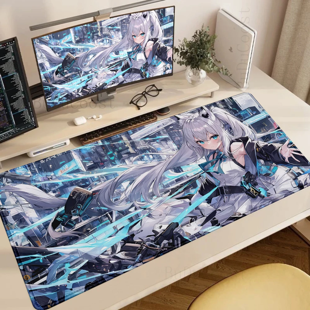 

Hot selling item Japan Shirakami Fubuki electronic sports Rubber Mousepad Locking Computer Office XXL HD Printing Desk Mouse Pad