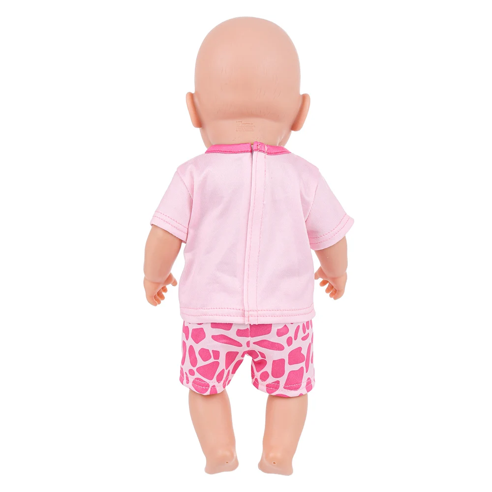 Pijamas de jirafa de dibujos animados para muñeca bebé de 43cm y 18 pulgadas, ropa para muñeca Reborn con perezoso de flamenco, juguetes para niña, regalo de nuestra generación