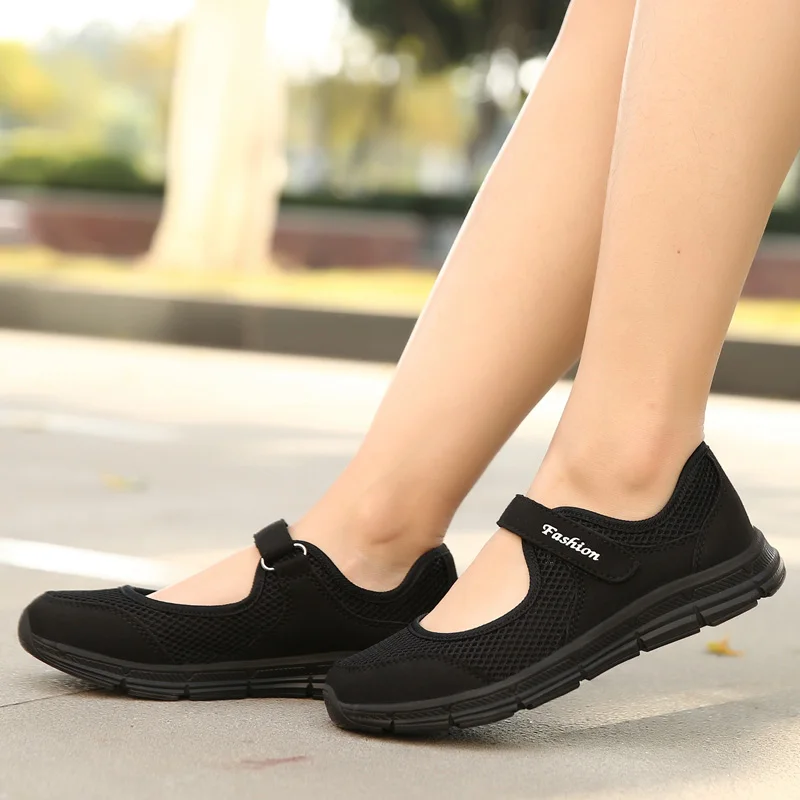 Sommerliche Damen-Freizeitschuhe, weiche und leichte Sportschuhe, Damen-Wanderschuhe, atmungsaktive Reiseschuhe mit flachem Boden S – Detail 6