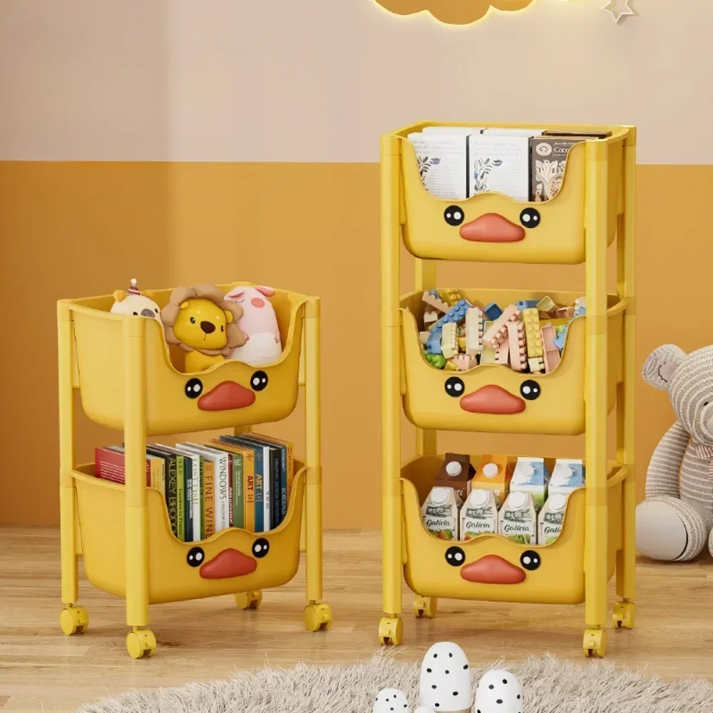 

Small Cart Storage Rack Toy Storage Cart Living Room Bookshelf Household Snack Movable Multi-Layer Kitchen Trolley Shelves