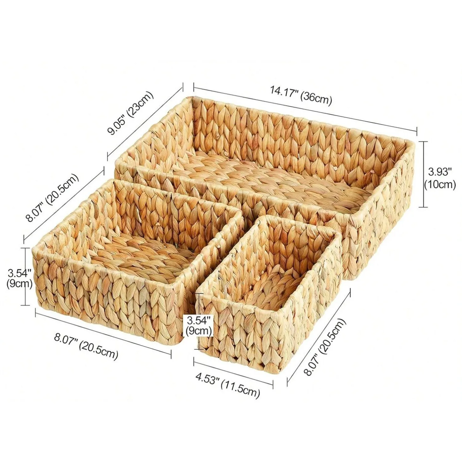 ตะกร้าเก็บของหวายทอ – ตะกร้าแขวนติดผนังและตั้งโต๊ะสำหรับจัดระเบียบโต๊ะกาแฟและตู้