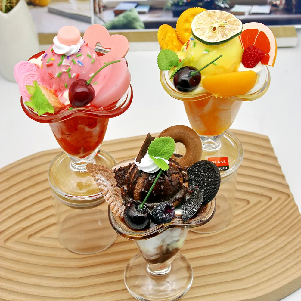 Fake Fruit Pudding Cup Jelly Cups Dessert Cups Clear Slanted Appetizer Cup For Cake Shop