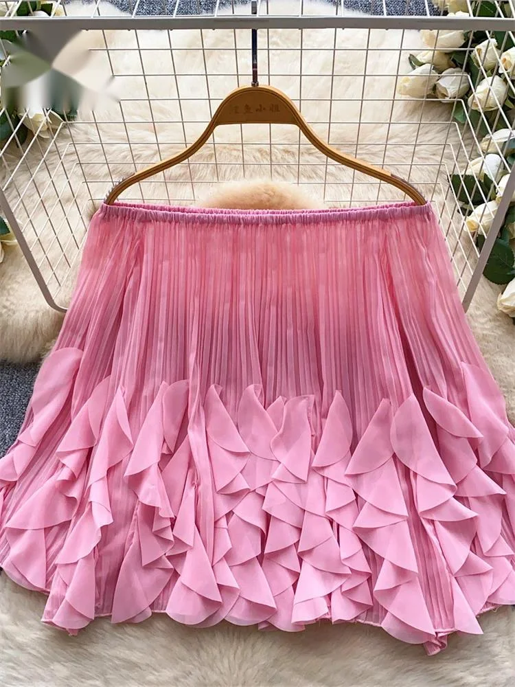 

Женская плиссированная блузка из шифона с вставками, весенняя, свободного кроя, однотонная, шикарная рубашка в корейском стиле, с открытыми плечами, высокого качества, офисная блузка