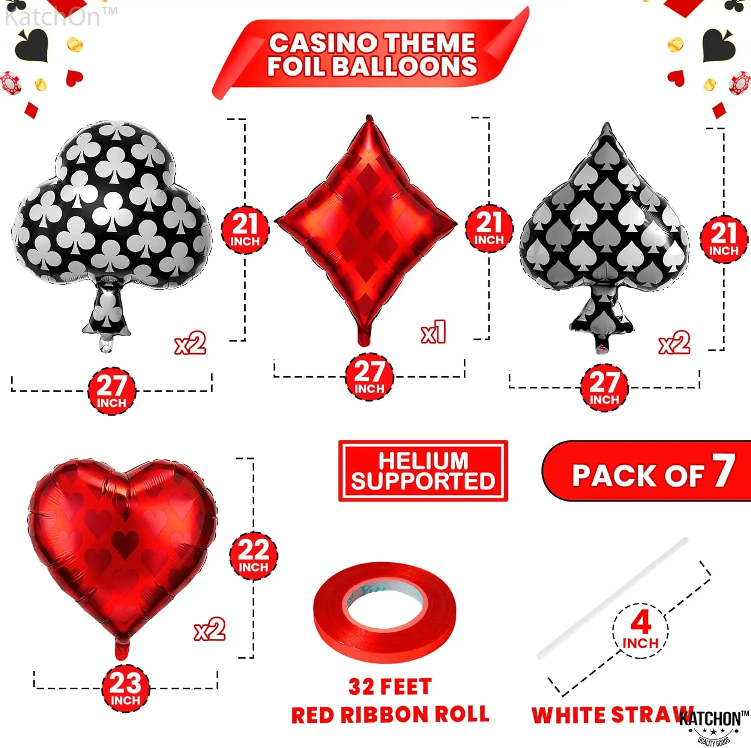 15PS Poker Casino Latex balloon aluminum foil balloons Wedding Christmas Party Baby Shower Birthday Decoration