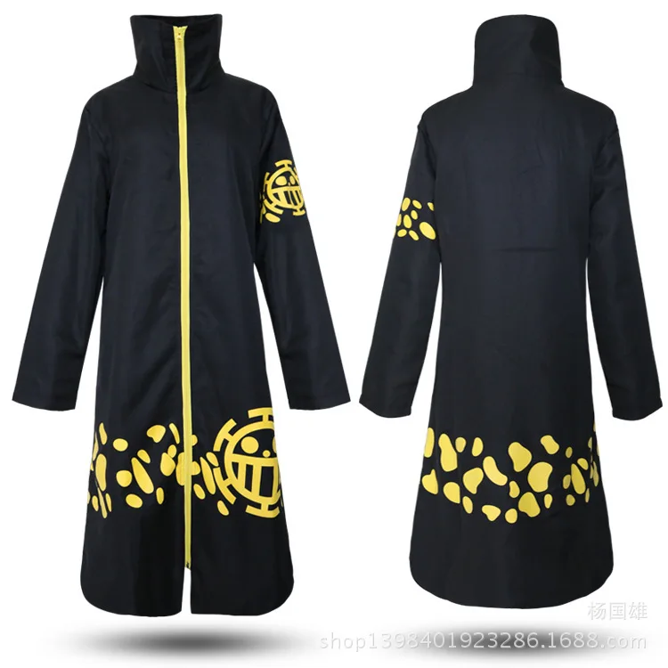 Anime One Piece Trafalgar Law Após 2 Anos Traje Cosplay Longo Casaco Blusão Casaco Casaco Casaco Outerwear Calças Chapéu Homem Traje De Halloween