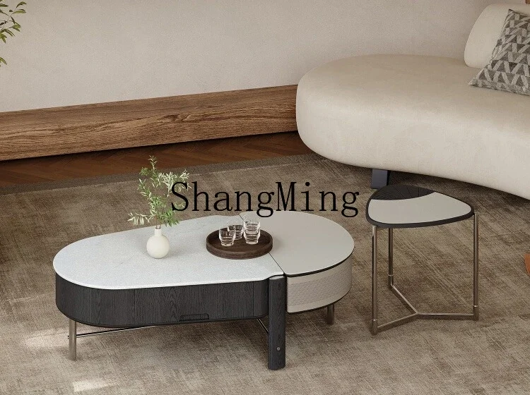 

CL marble coffee table combination special-shaped living room household stainless steel light luxury